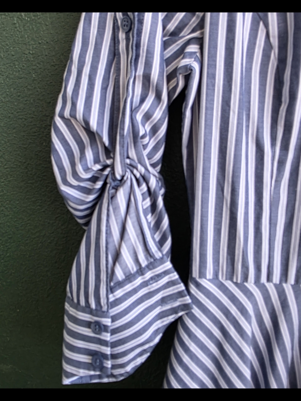 BCBGMaxAzria Blue & White Striped High-Low Shirt Dress - Picture 6 of 15